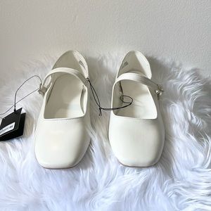 Forever 21 White Mary Jane Square Toed Shoes